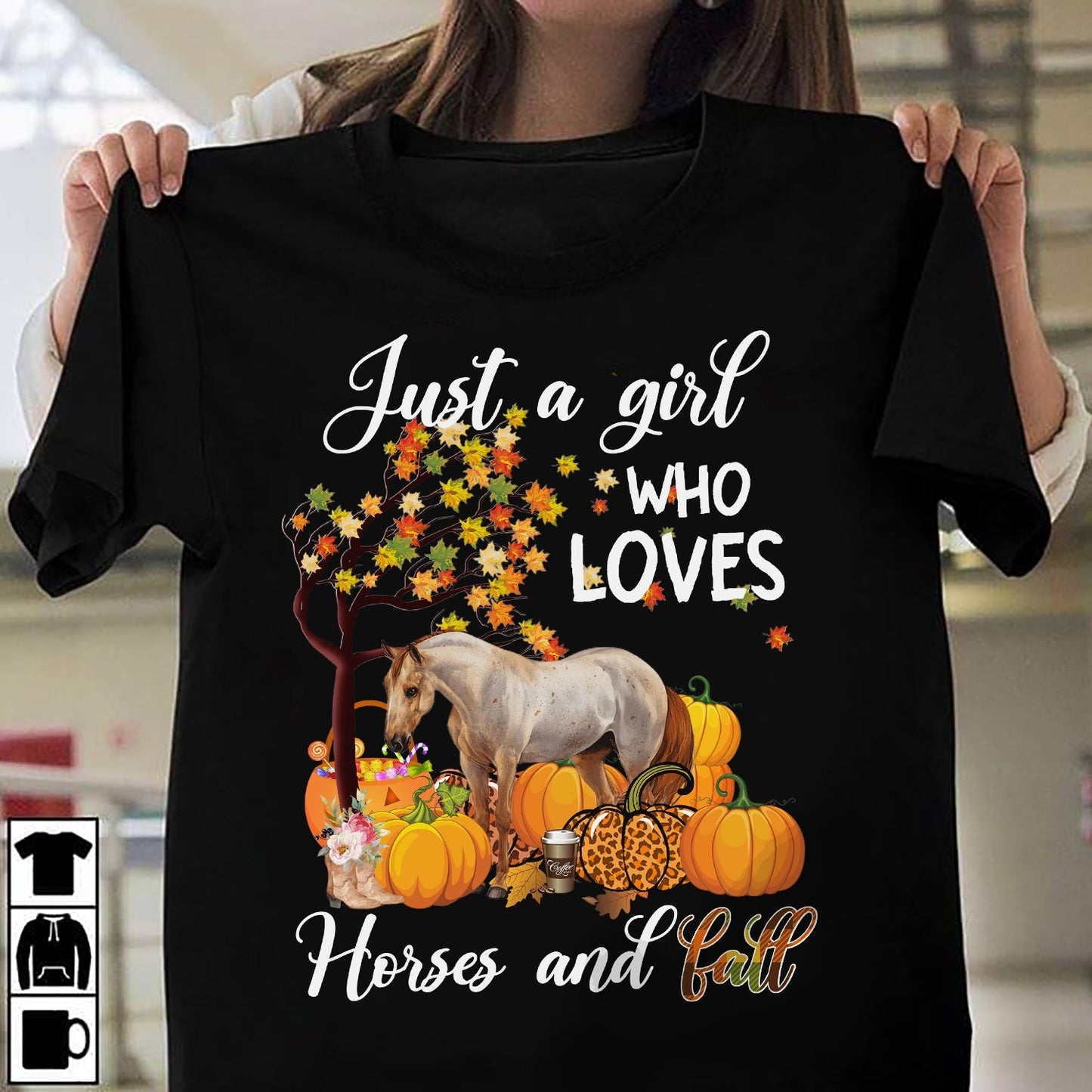 Just A Girl Who Loves Horses And Fall Horse T-shirt and Hoodie 0823