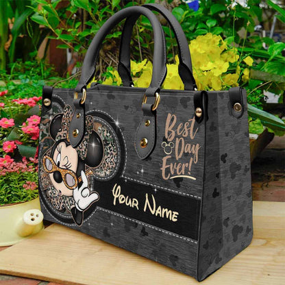 Best Day Ever Mouse Ears - Personalized Leather Handbag
