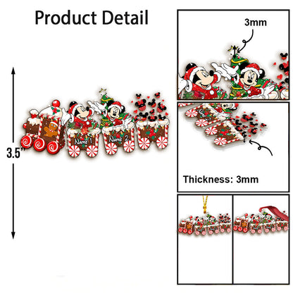 Merry Christmas Train - Personalized Christmas Mouse Transparent Ornament