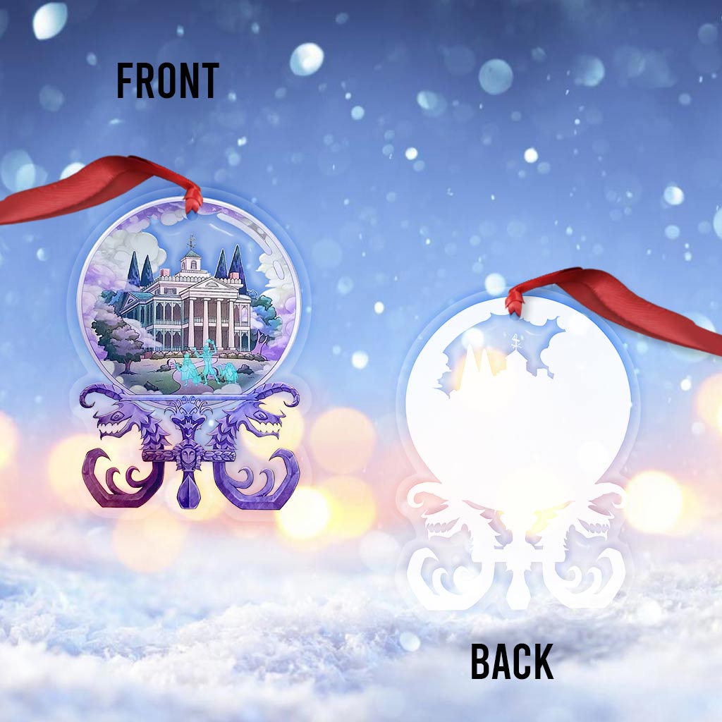 Haunted Mansion Crystal Ball - Christmas Mouse Transparent Ornament
