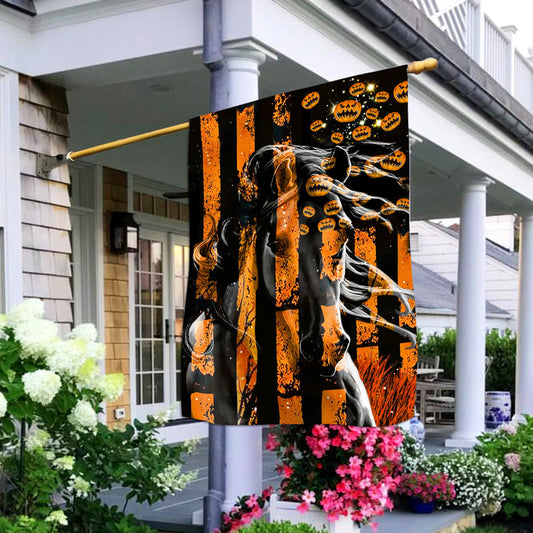 Pumpkins And Horse Horse House Flag 0823