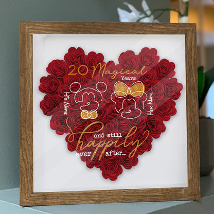 Years Of Magic - Personalized Mouse Flower Shadow Box