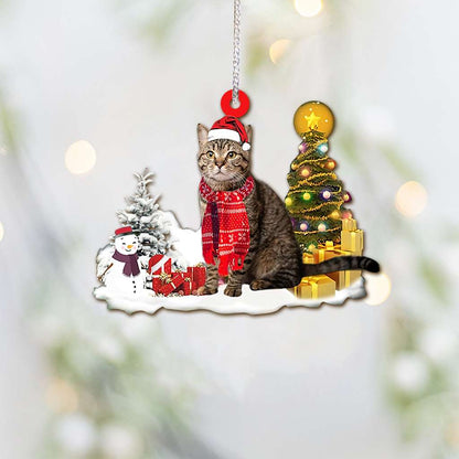 Cat Christmas Tree - Cat Ornament (Printed On Both Sides) 1022