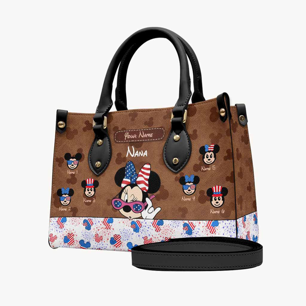Nana's Magic - Personalized Independence Day Grandma Leather Handbag