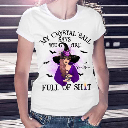 My Crystal Ball Says - Personalized Witch T-shirt and Hoodie