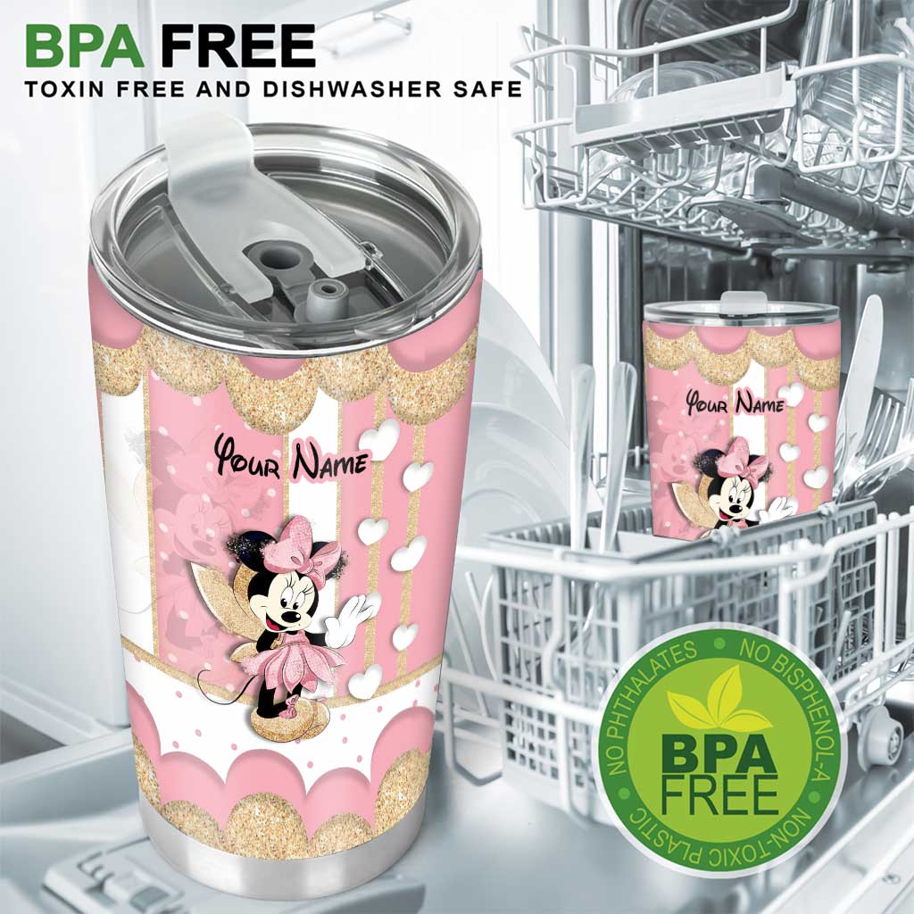 Pink Mouse Ears - Personalized Mouse Tumbler