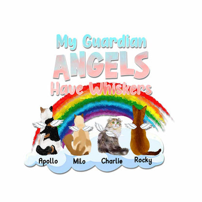 My Guardian Angels Have Whiskers - Personalized Cat Decal Full
