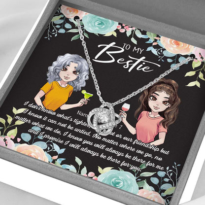 Friendship Is A Knot - Personalized Bestie Love Knot Necklace