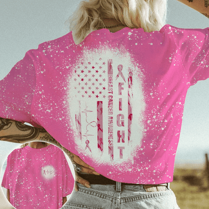 Fight Flag Breast Cancer Flag Breast Cancer Awareness All Over T-shirt and Hoodie