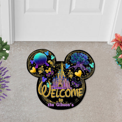 Welcome To Our Home - Personalized Mouse Shaped Doormat