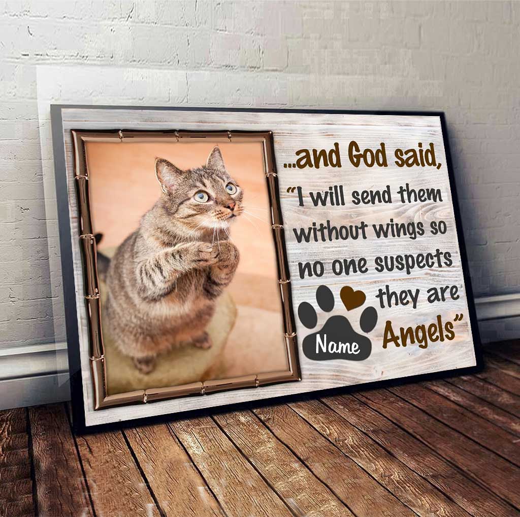They’re Angels - Personalized Cat Canvas And Poster