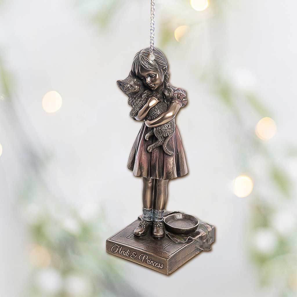 Just A Girl Who Love Cats - Personalized Christmas Cat Ornament With 3D Pattern Print (Printed On Both Sides)