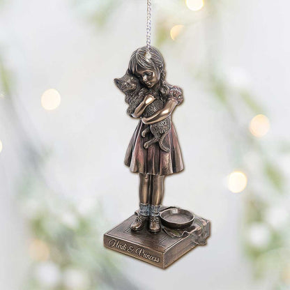 Just A Girl Who Love Cats - Personalized Christmas Cat Ornament With 3D Pattern Print (Printed On Both Sides)