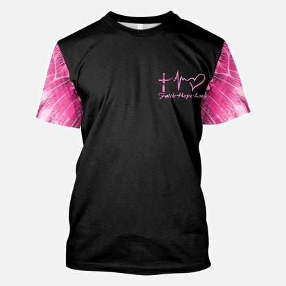 Breast Cancer True Cross Wings Breast Cancer Awareness All Over T-shirt and Hoodie