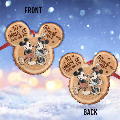 10 Years Of Magic And Still Happily Ever After - Personalized Christmas Mouse Ornament (Printed On Both Sides)