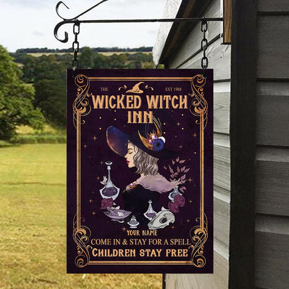 Come And Stay For A Spell - Personalized Witch Rectangle Metal Sign