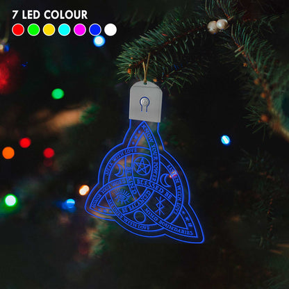 Wicca Triquetra - Christmas Witch Shaped Led Acrylic Ornament