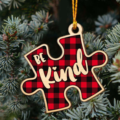 Be Kind - Autism Awareness Layered Wood Ornament