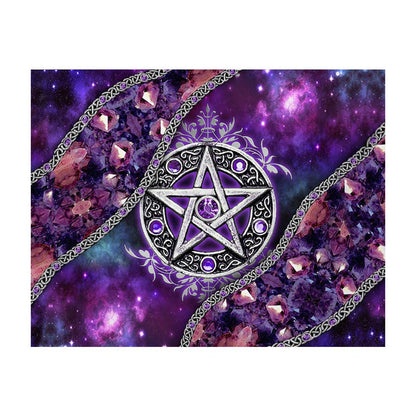 Purple Pentacle Witch Vibes - Witch Wall Tapestry