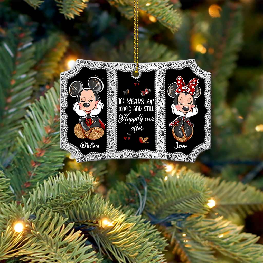 You And Me We Got This - Personalized Christmas Mouse Scalloped Aluminium Ornament (Printed On Both Sides)