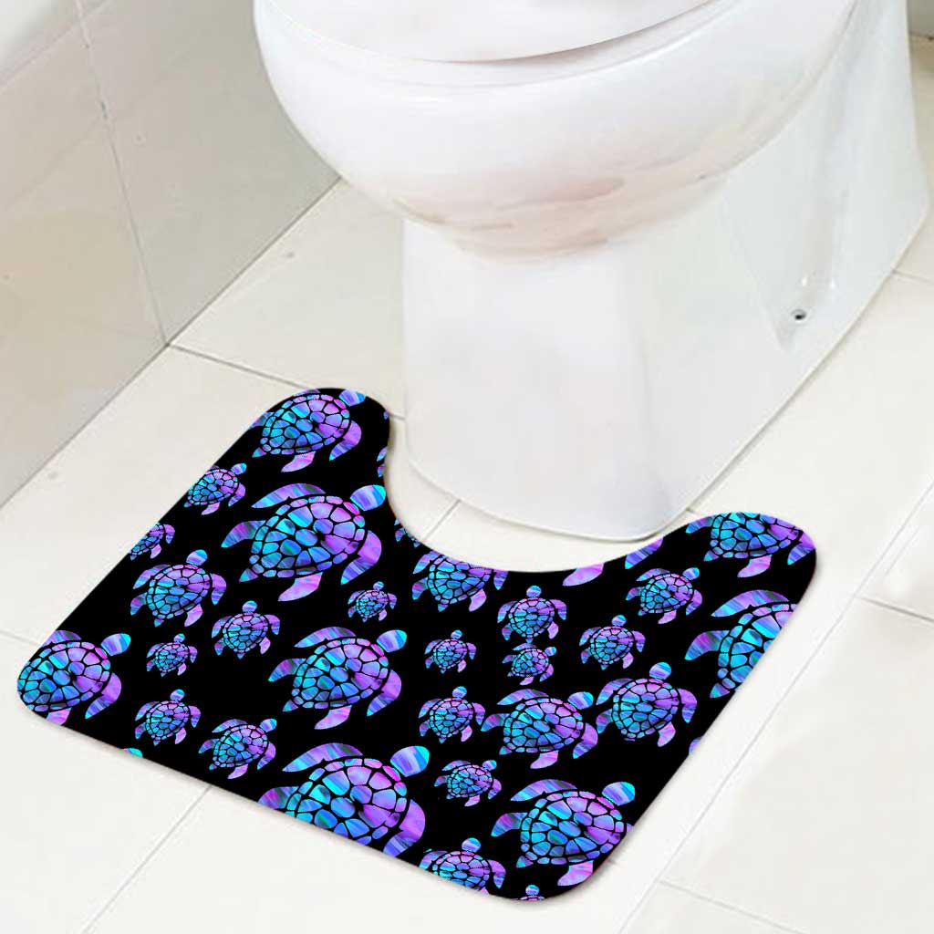 Salty Lil Beach - Turtle Bathroom Curtain & Mats Set