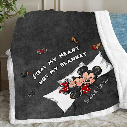 Steal My Heart Not My Blanket - Personalized Couple Mouse Blanket