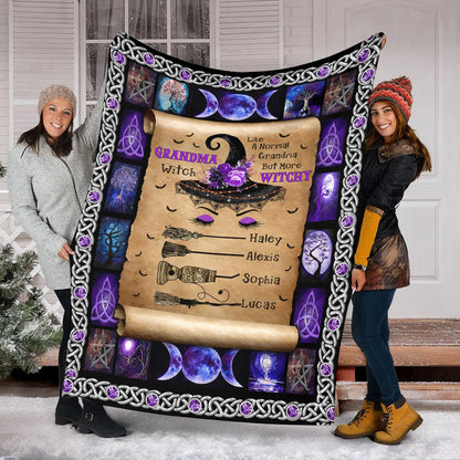 Grandma Witch - Personalized Grandma Blanket