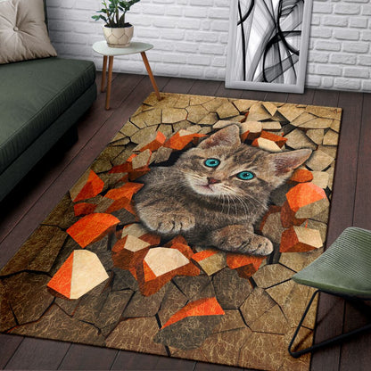Peeking Cat Cat Rug 0622