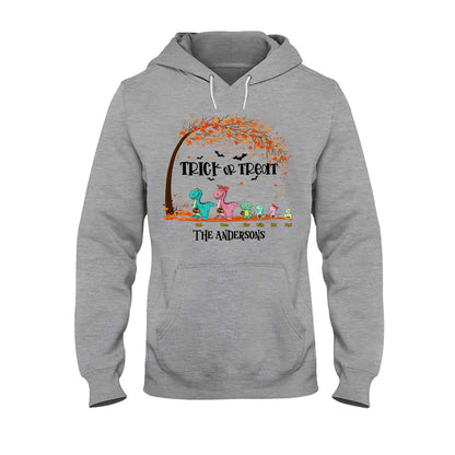 Family Of Dinosaurs - Personalized Halloween Family T-shirt and Hoodie