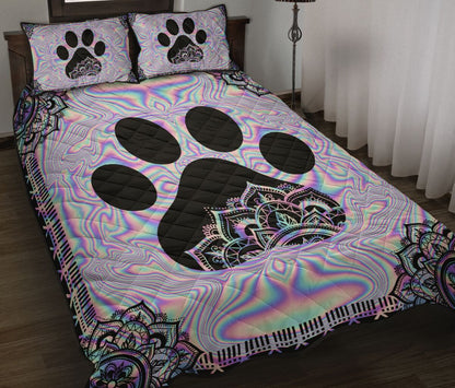 Holographic Paw Cat Quilt Set 0622