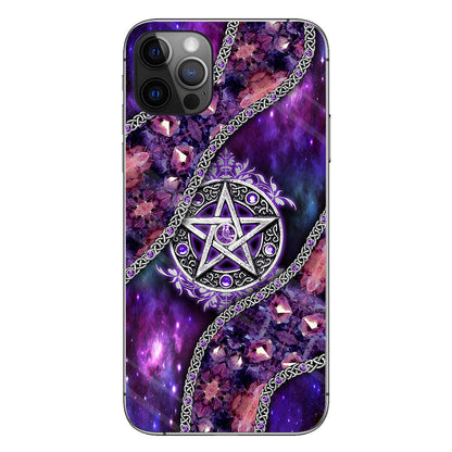 Witch Vibes Purple Pentagram 3D Pattern Printed Phone Case