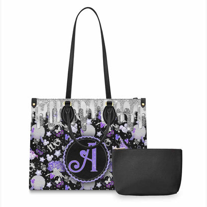Magical Dripping 100 Years Of Wonder - Personalized Mouse Leather Handbag