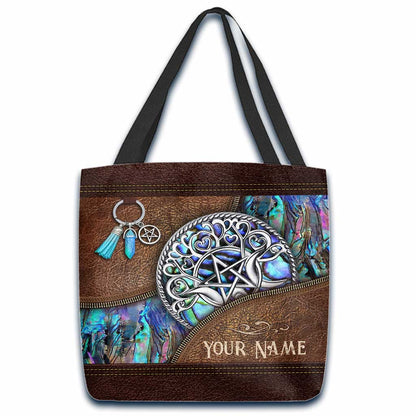 Pentagram Tripple Moon - Personalized Witch Tote Bag