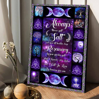 Always Throw Spilt Salt - Witch Canvas And Poster
