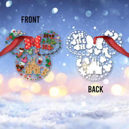 Christmas Magic Kingdom Ho Ho Ho - Mouse Transparent Ornament