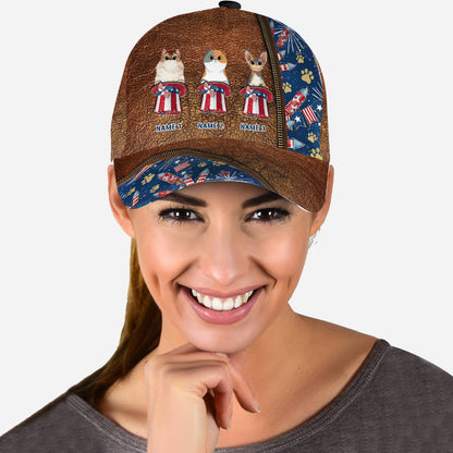 Happy 4th Of June - Personalized Cat Classic Cap