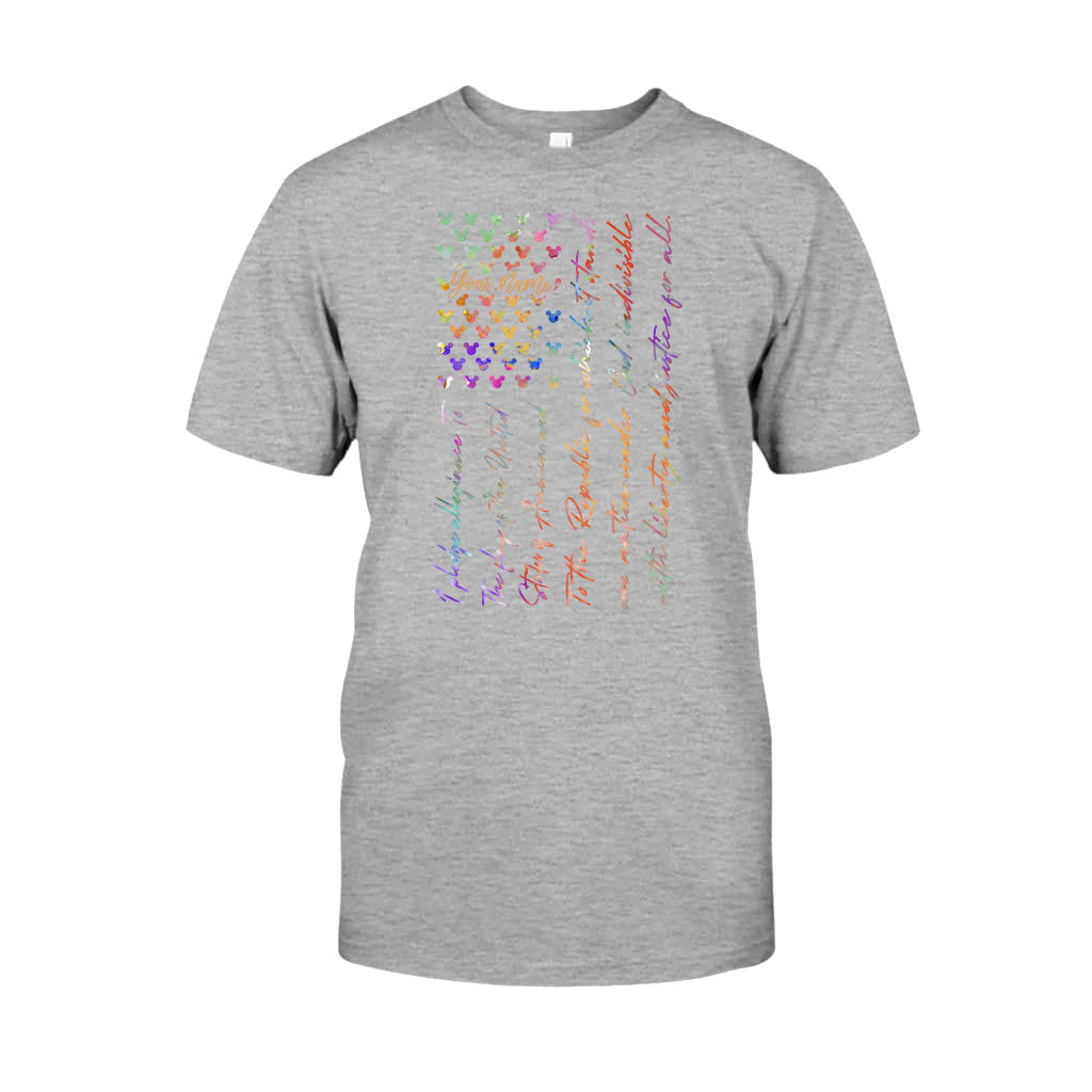 Mouse Ears Pledge Of Allegiance - Personalized Independence Day T-shirt and Hoodie
