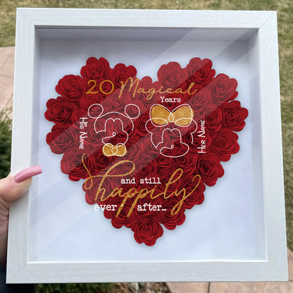 Years Of Magic - Personalized Mouse Flower Shadow Box