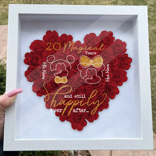 Years Of Magic - Personalized Mouse Flower Shadow Box
