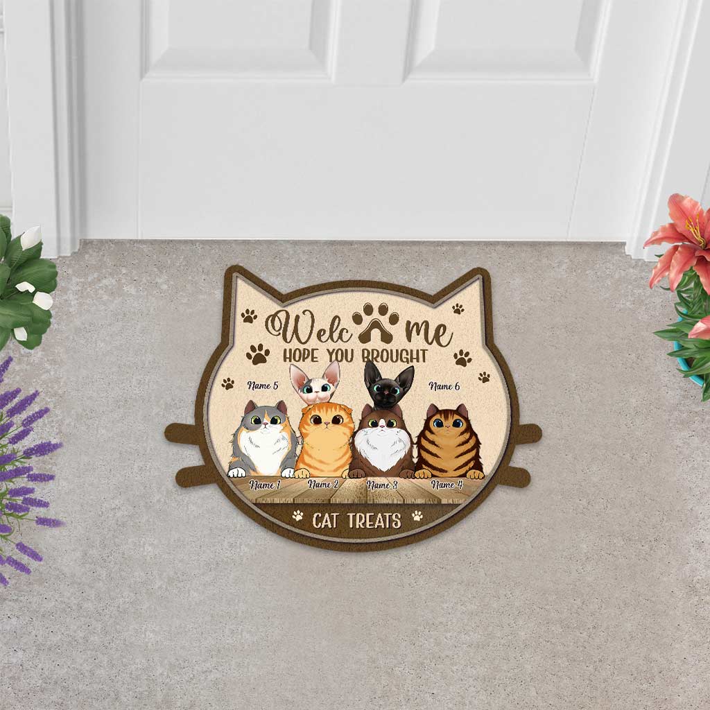 Hope You Brought Cat Treats - Personalized Shaped Doormat