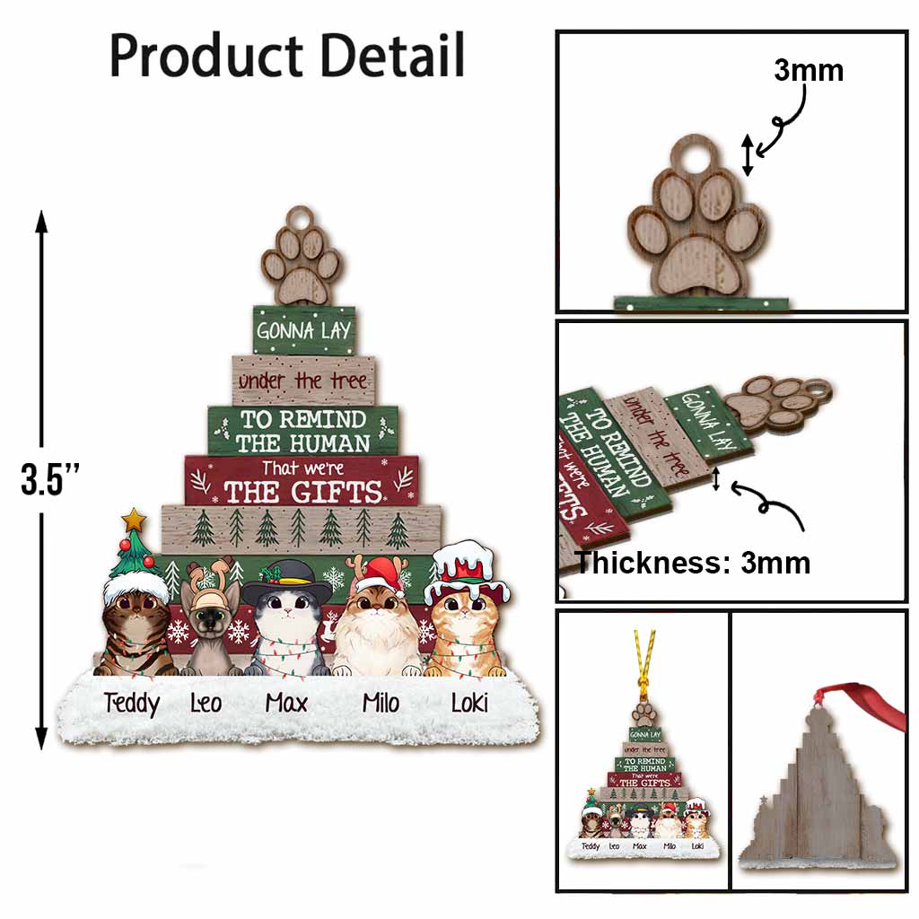 Gonna Lay Under The Tree - Personalized Christmas Cat Ornament