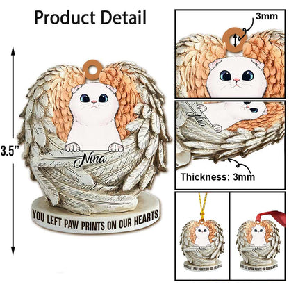 Angels Have Whiskers - Personalized Christmas Cat Ornament (Printed On Both Sides)