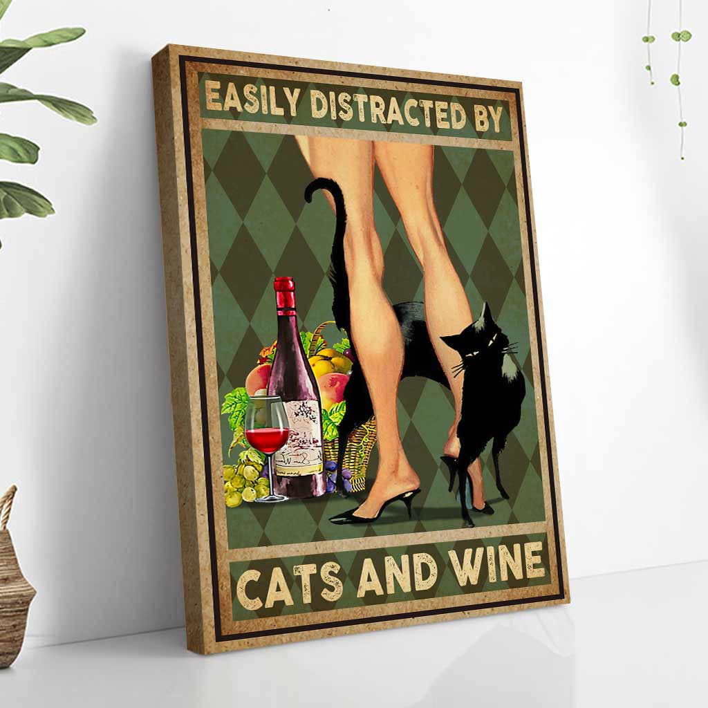 Easily Distracted By Cats Canvas And Poster