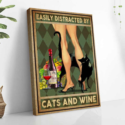 Easily Distracted By Cats Canvas And Poster