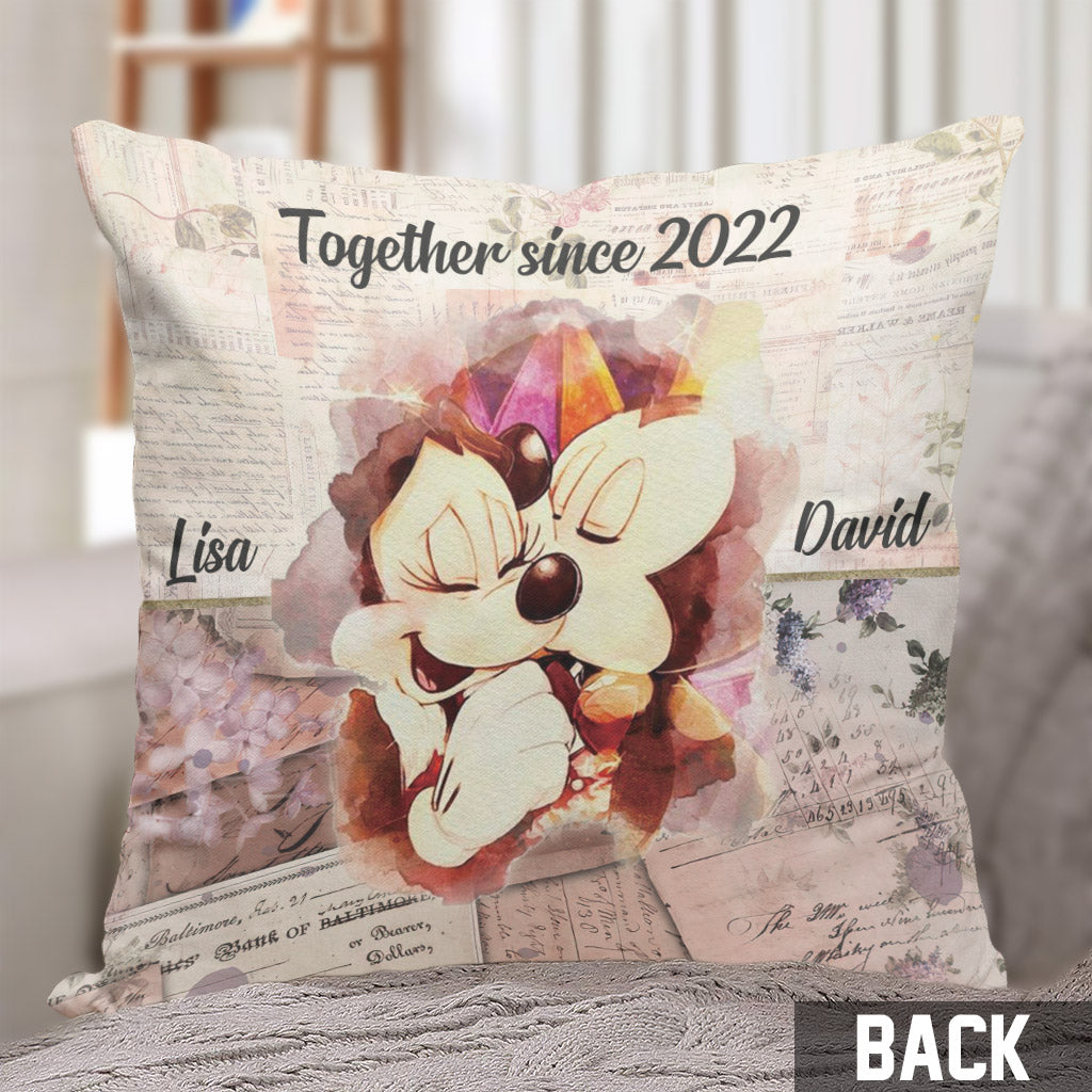 Together Since - Personalized Couple Mouse Throw Pillow