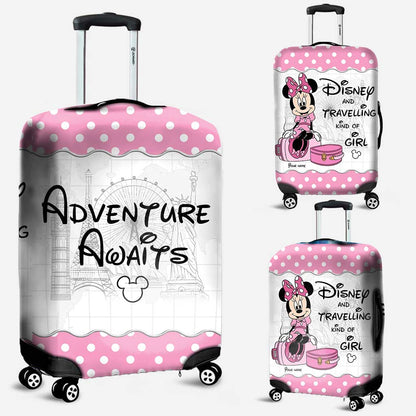 Mouse Ears And Travelling Kind Of Girl - Personalized Luggage Cover