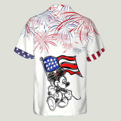 Stars, Stripes And Magic - Personalized Independence Day Mouse Hawaiian Shirt