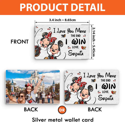I Love You More - Personalized Mouse Wallet Insert Card