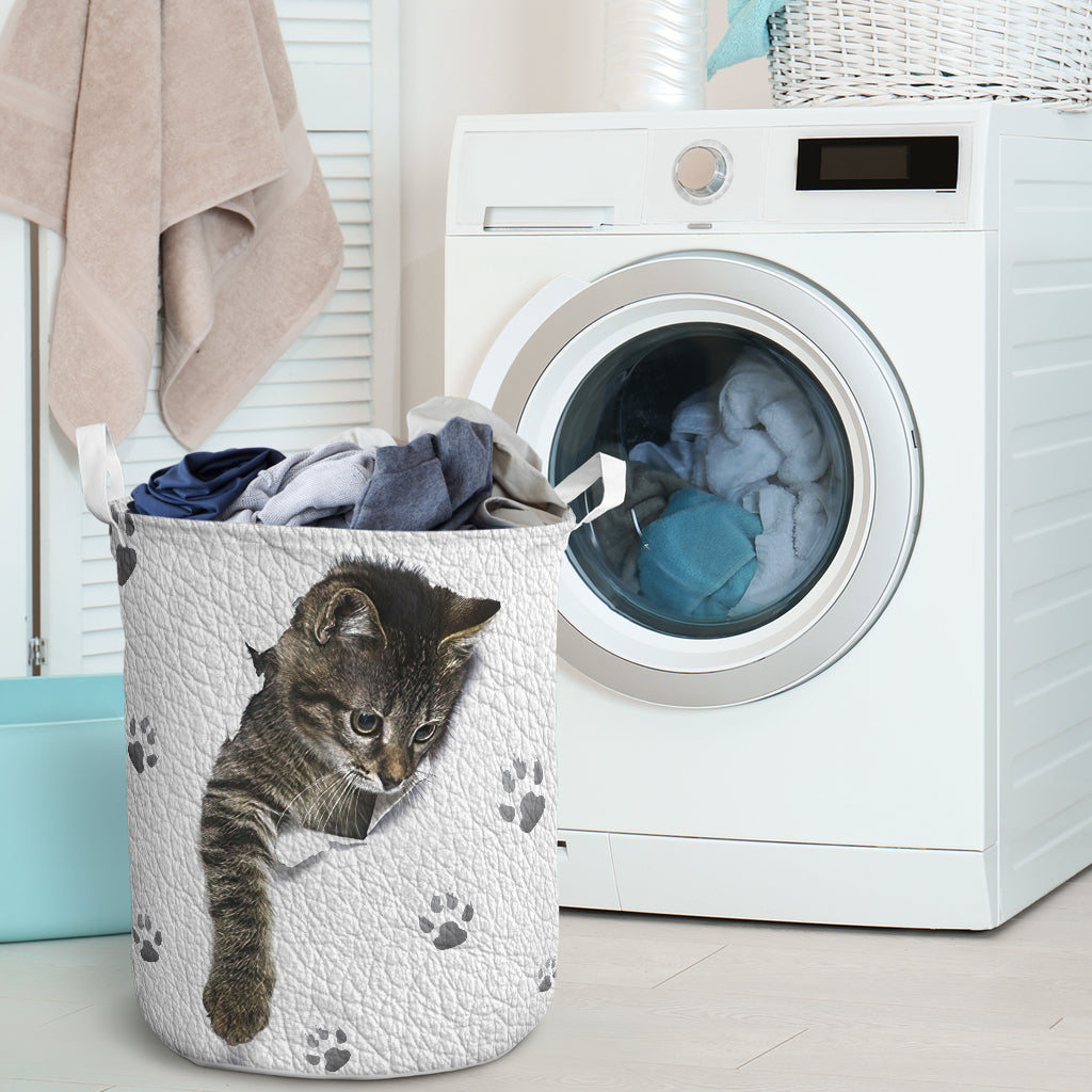 Kitten Leather Pattern Print Cat Storage Basket 0622