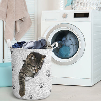 Kitten Leather Pattern Print Cat Storage Basket 0622